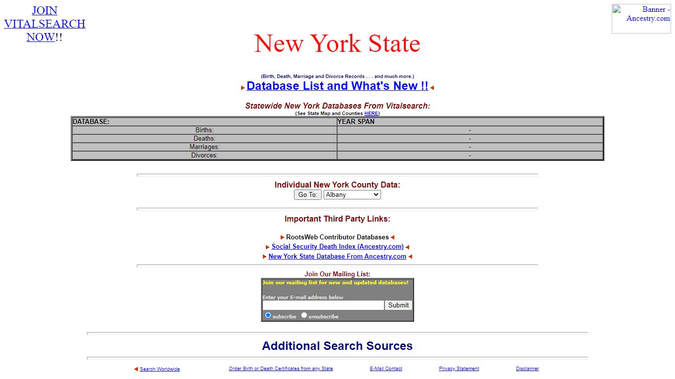 VitalSearch-New York(USA):New York State Vital Records